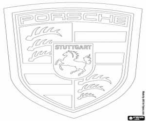 Porsche on Porsche Logo  De Duitse Merk Van Luxe Auto S Kleurplaat